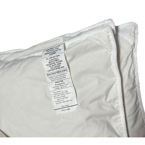 Puredown Full/Queen Down Comforter Chambered White Luxury Bedding 75 Down Light - Picture 4 of 4